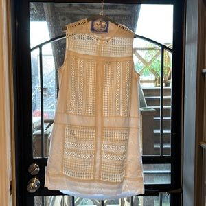 Iike new, white crochet shift dress. Very flattering